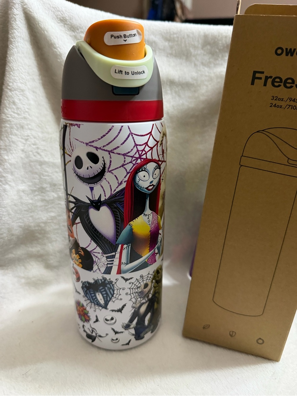 The Nightmare Before Christmas Red & White Stainless Steel Water Bottle